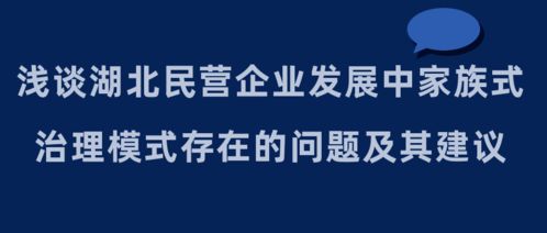 浅谈湖北民营企业发展中家族式治理模式存在的问题及其建议